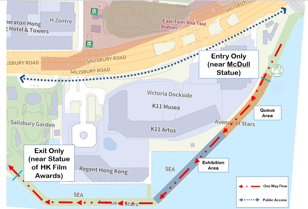 One-way Crowd Control Arrangement for Avenue of Stars